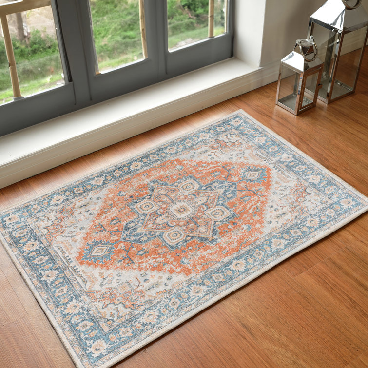Machine Washable Grey/Blue/Brown