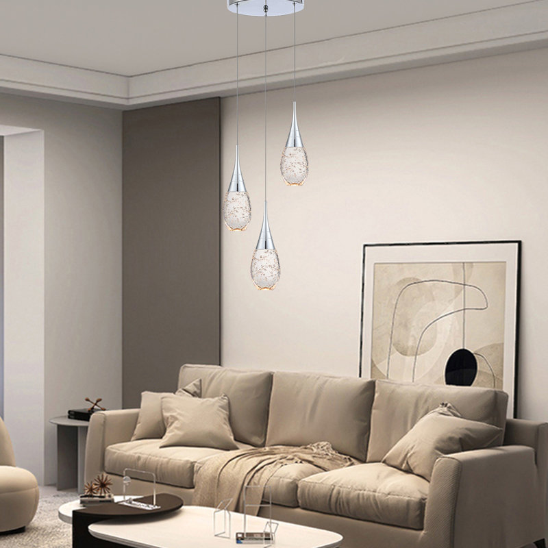 Luminaire suspendu grappe 3 lumières DEL Jayshing