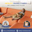 Canapé d'angle moderne 4 places en velours côtelé, 113,8 po de largeur, grand canapé modulable pour salon, aucun assemblage requis (orange)-791808338