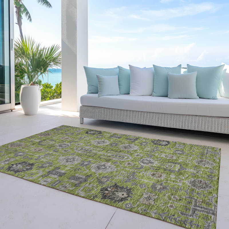 Alta Washable Oriental Indoor / Outdoor Rug, Rectangle 10' x 14'