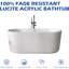 Baignoire de trempage autoportante en acrylique KISRAIS Cupc 59 po x 30 po avec trop-plein chromé et bonde escamotable