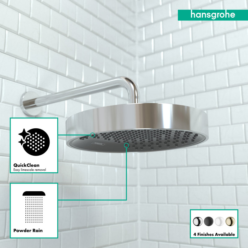 Pomme de douche Hansgrohe Rainfinity 250 à 1 jet, 2,5 gallons par minute, Chrome