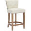 Ensemble de 2 tabourets de bar, cuir et bois