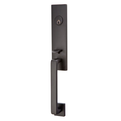 Davos Handleset with Single Cylinder Deadbolt and Door and Rosette