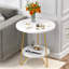 18.7” Round Faux Marble End Table (Only Including Table)