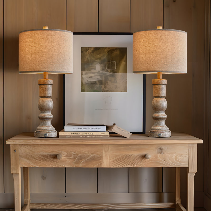 24.75 "farmhouse resin light with USB,suitable for corridors,rooms,bedrooms (including light bulbs)