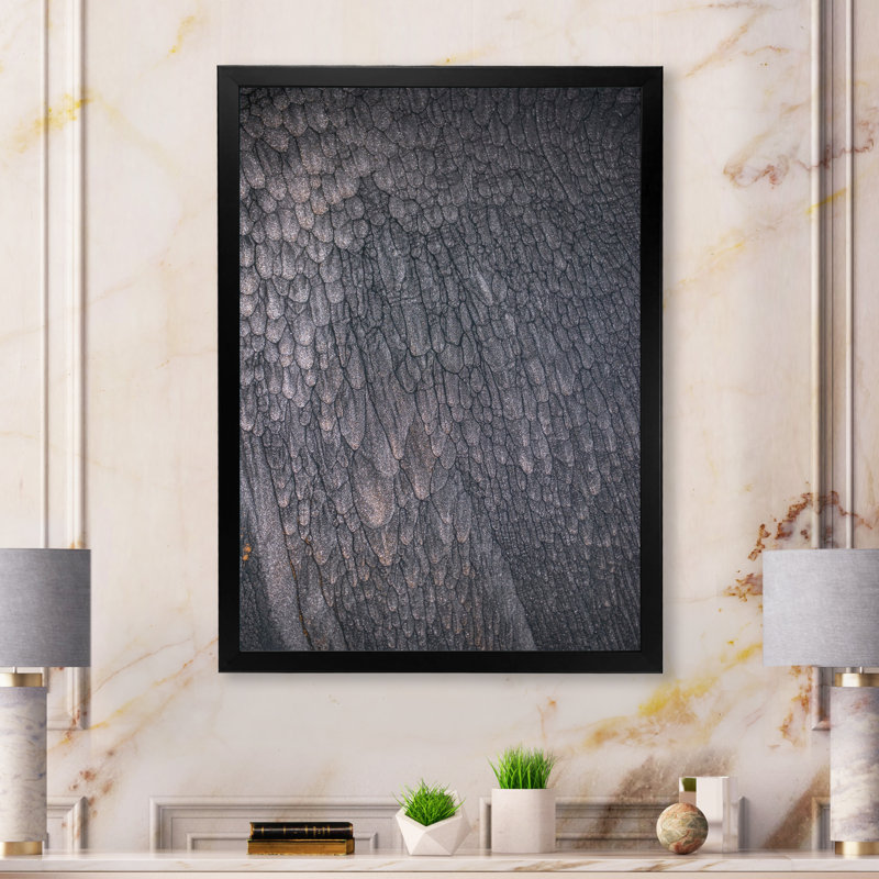 Golden On Gray - art sur toile moderne, Cadre photo noir, H 24 po x l 36 po x P 1 po