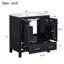 Meuble-lavabo noir de 30 po avec lavabo simple, meuble-lavabo encastré, armoire de rangement avec 2 portes et un tiroir, fermeture en douceur, rangement multifonctionnel, structure en bois massif-991087503