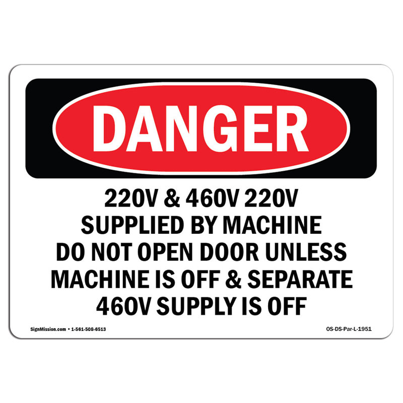 Panneau de danger OSHA, 12" H x 18" W x 0.1" D