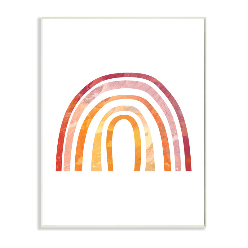 Arc-en-ciel chaud avec texture de ciel abstrait, H 19 po x l 13 po x P 0,5 po, Plaque murale