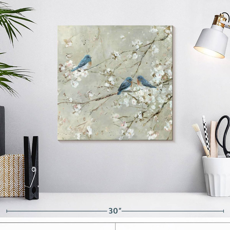 Mélodie de l'oiseau bleu Brampt, H 16 po x l 16 po