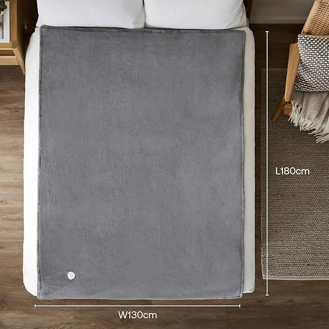 Dimplex Super Cosy Heated Throw - Grey, Grey/White