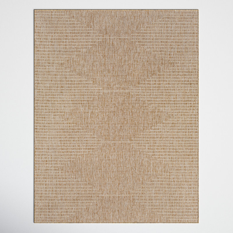 Tapis intérieur / extérieur kaki Mendota, Rectangle 2 pi x 2 pi 11 po