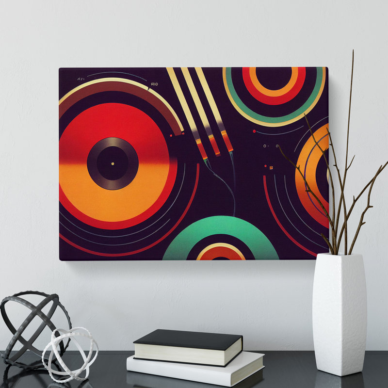 Interesting Vinyl Record Art - Wrapped Canvas Print, 35cm H x 50cm W x 3cm D