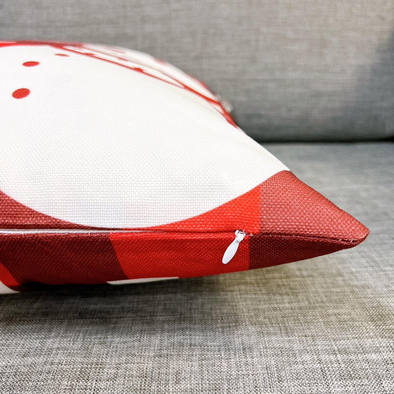 Christmas Red Printed Throw pillow Cover 20'' x 20''
