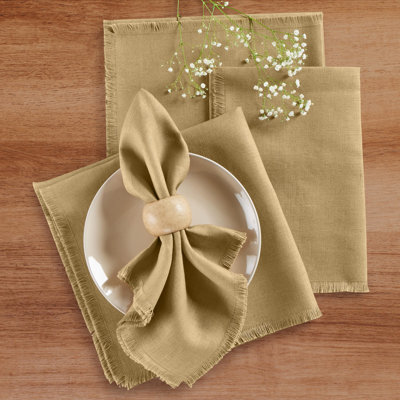 Fringe - 100% Pure Linen Dinner Napkins