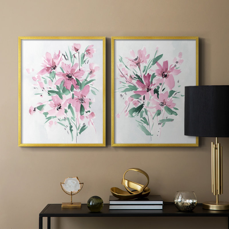 Posy Blooms III - reproduction encadrée de qualité supérieure - prête à être accrochée - aucun clou requis - aucun clou requis