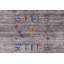 Tapis rayé gris Gabbeh 9 x 12