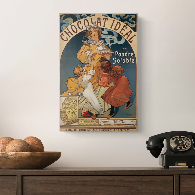 Chocolat Idéal - Toile tendue avec châssis par Alphonse Mucha, 12 x 18