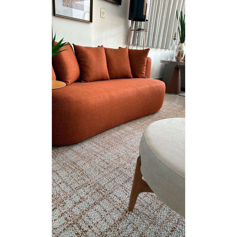 Sharm Rectangle Area Rug in Off White/ Orange, Rectangle 8' x 10'