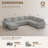 U-Shaped Stoarge Sofa Convertible Oversized Livingroom Couch-1860890439