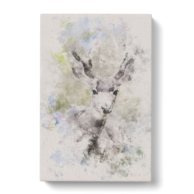 Resting Deer - Wrapped Canvas Painting, 60cm H x 40cm W x 4cm D