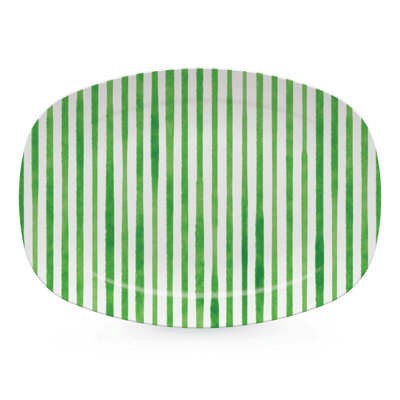 Plateau à rayures simples vert foncé