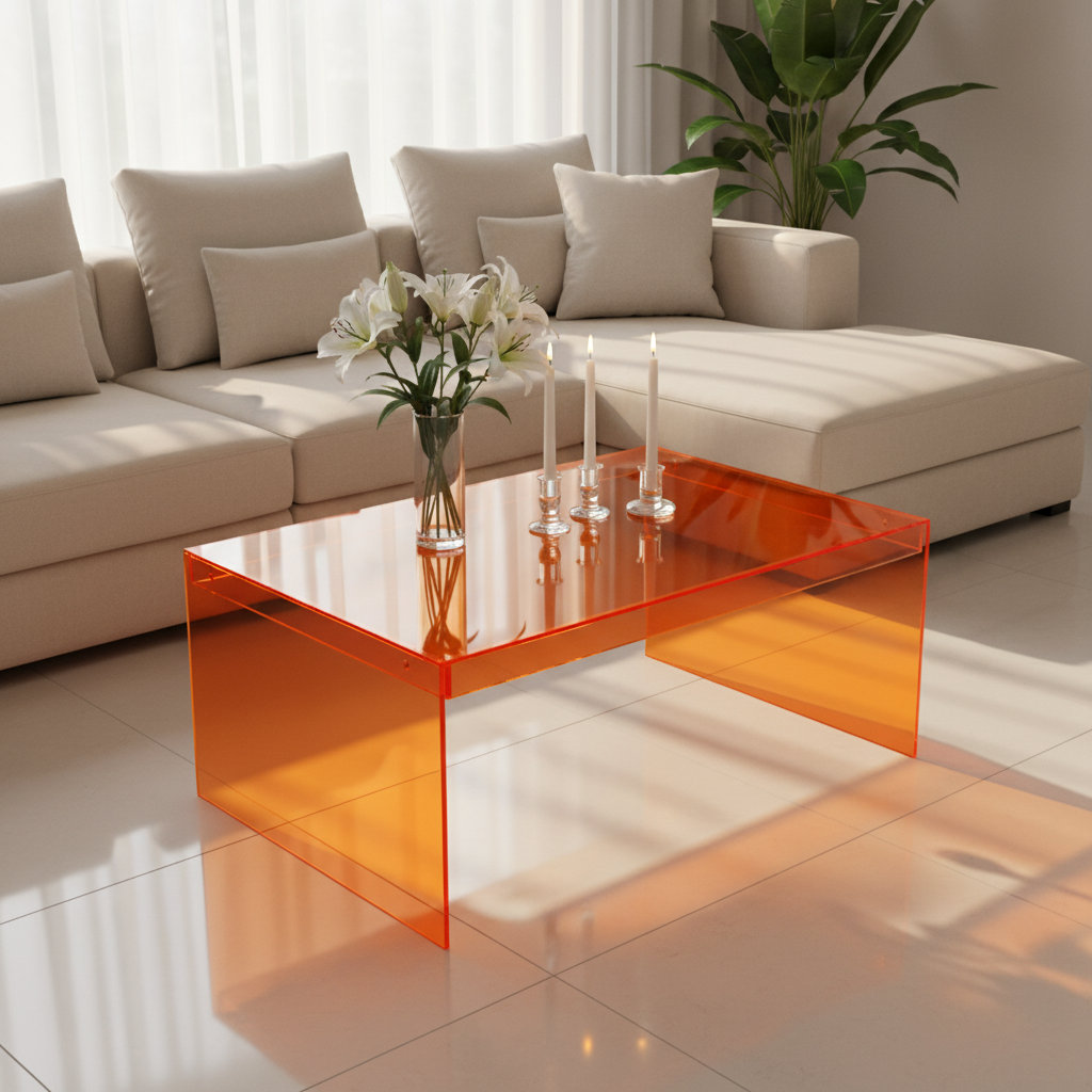 Wrought Studio™ Modern Acrylic Coffee Table 31.5'' Minimalist Center ...