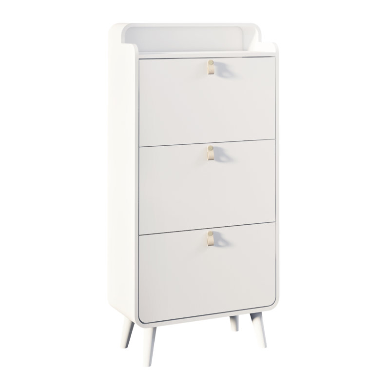 Modern Arc Design Shoe Cabinet With 3 Drawers