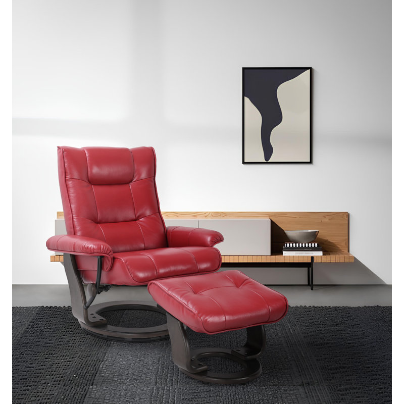 Fauteuil inclinable pivotant en cuir et vinyle Rudden