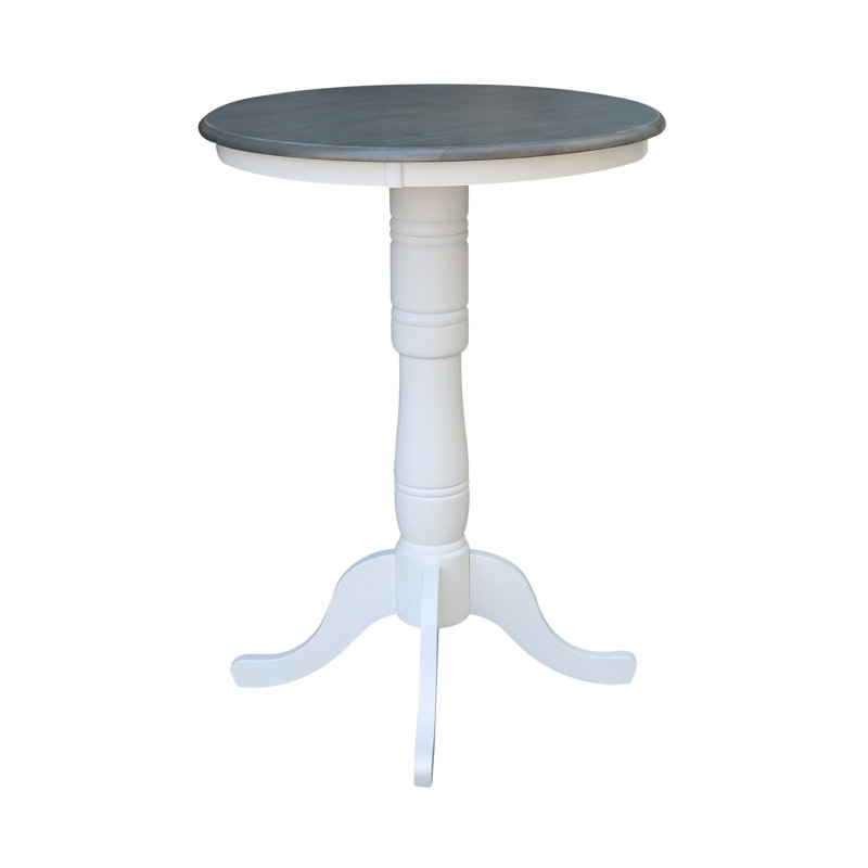 Mosteller Solid Wood Dining Table, White/Heather Gray, 42" H x 30" W x 30" D