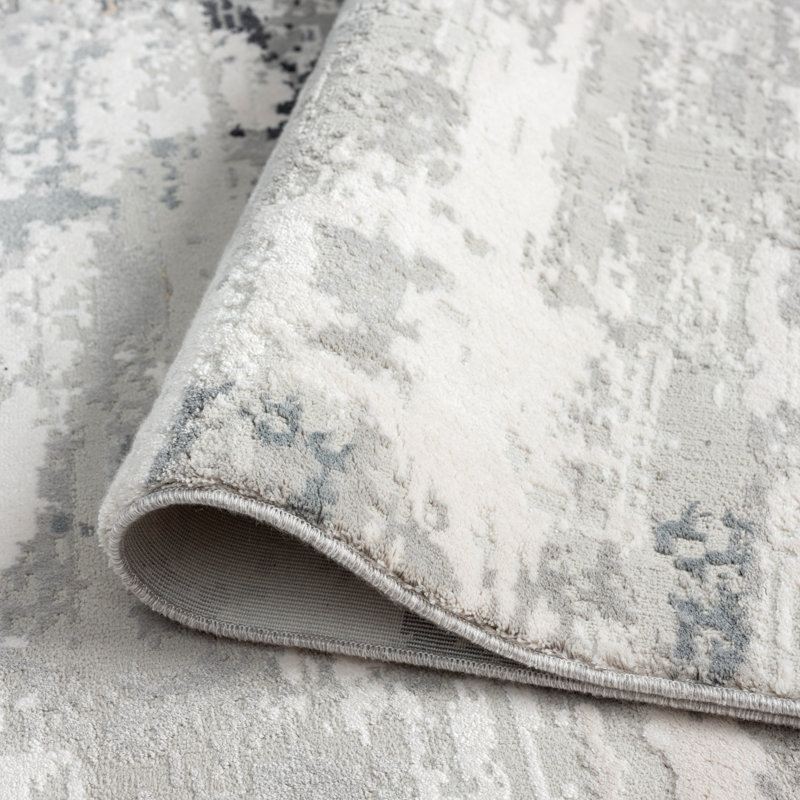 Area Rug in Gray, Rectangle 9'6" x 13'