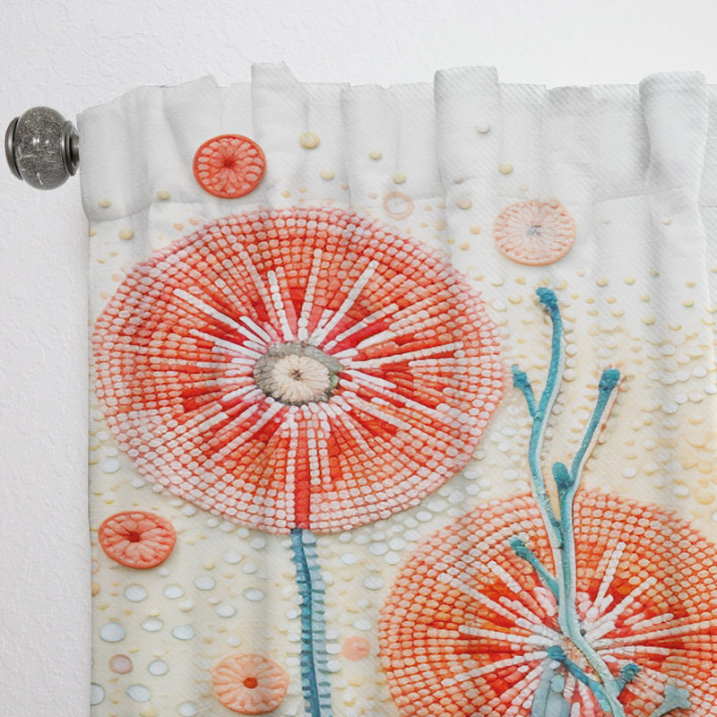 Gerlad Coral Reef Barrier Impression III - Coastal Coral Curtain - Velvet Room Darkening - 1 panel, 52" W x 95" L