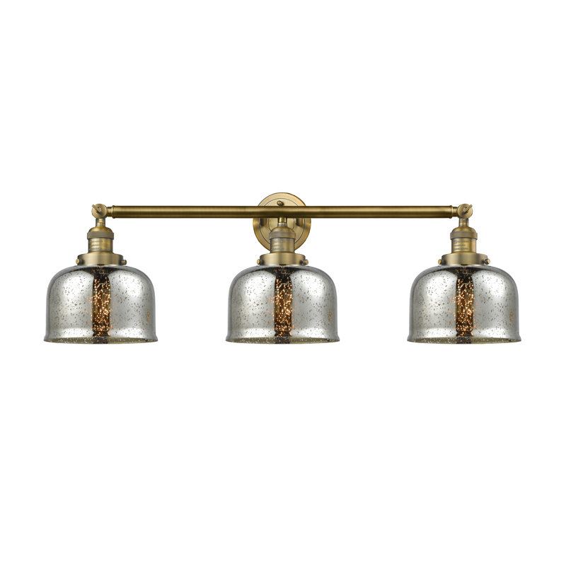 Placencia 3 - Light Dimmable Vanity Light, 60 Watt Vintage Incandescent Bulb, Silver Mercury, Black Antique Brass
