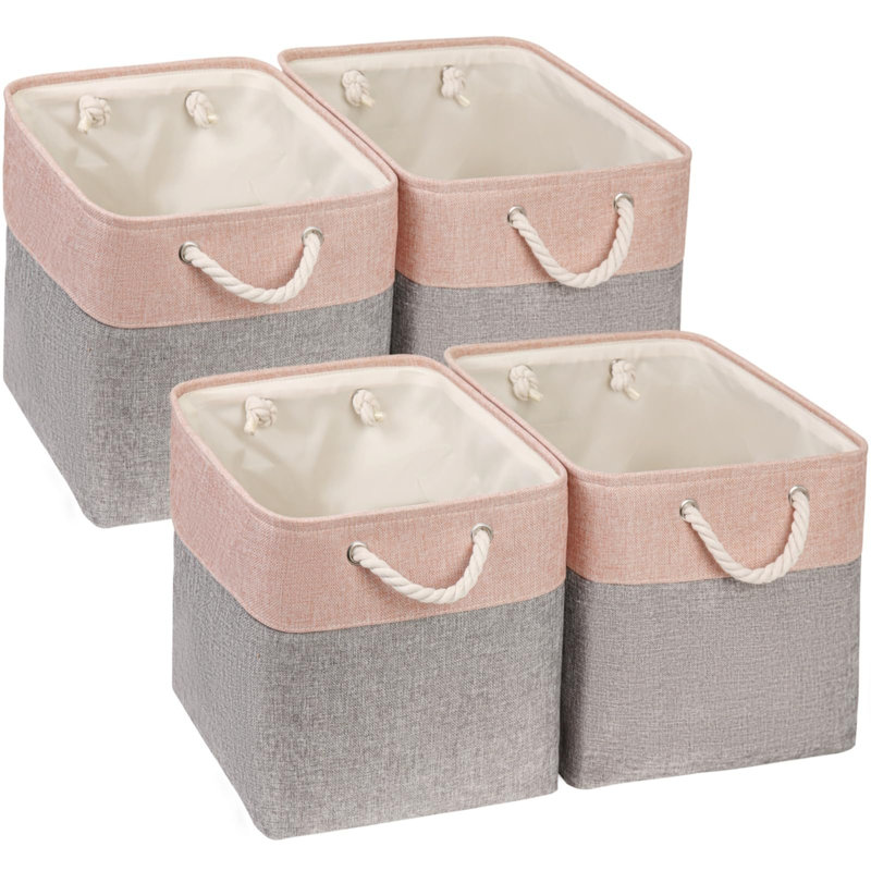 Longshore Tides Fabric Storage Bag, Grey/Pink