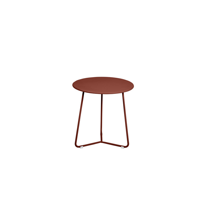 Cocotte Round Outdoor Side Table , in. W in. D, 14" H x 13.5" L x 13.5" W, Red Ochre