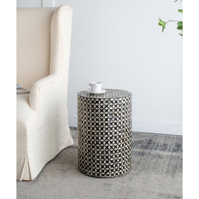 Tabouret d'appoint noir, table d'appoint de jardin Capiz