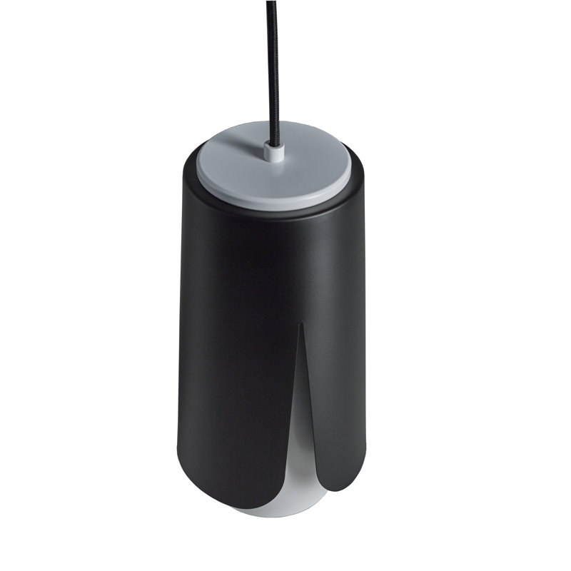Tulipa 1 - Light Chrome Unique/Statement Pendant, Matt Black/Matt White