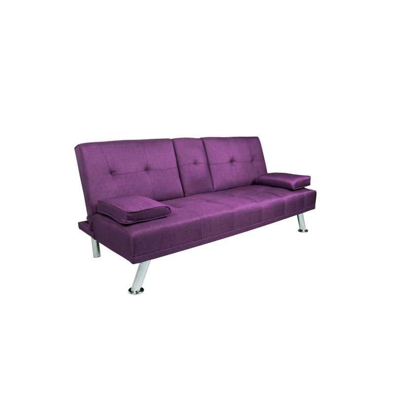 66.2'' Pillow Top Arm Sofa Bed, Purple