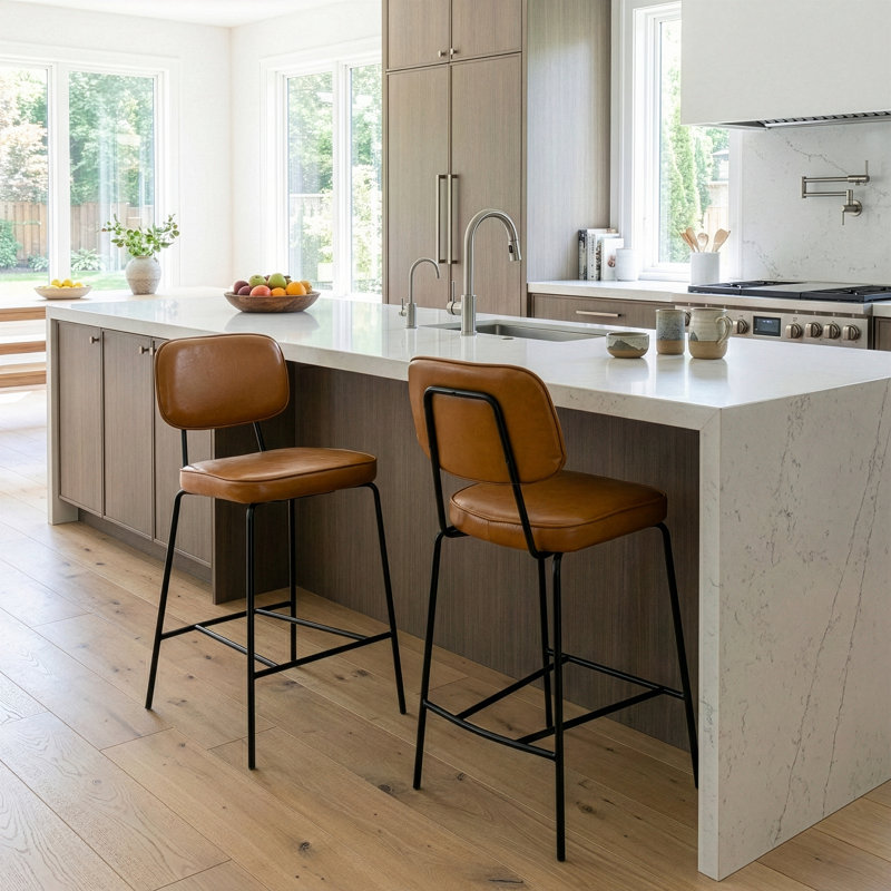 Upholstered Counter Stool, Cappuccino 