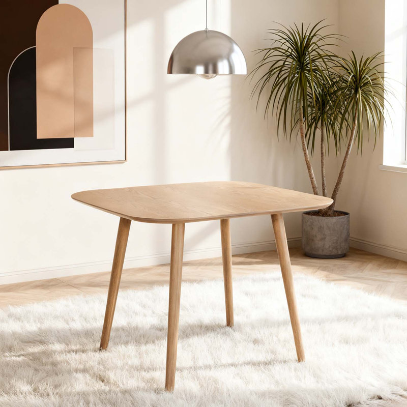 Table de salle à manger classique avec pieds évasés effilés, Clair naturel