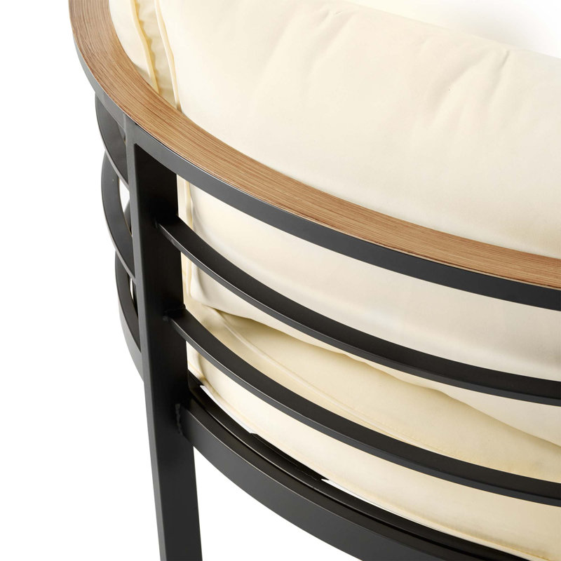 Ensemble de canapé modulaire de patio moderne avec coussins, Beige