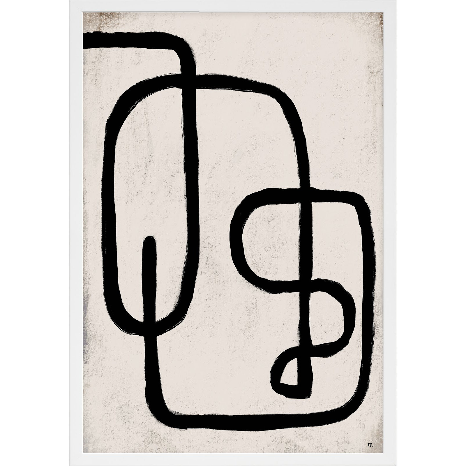 Linework 2 by StudioM, 20" H x 14" W x 1.25" D, White Framed Paper