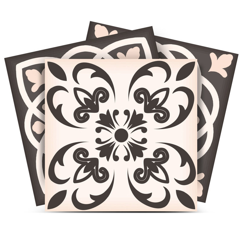 Carreaux de mosaïque amovibles 12 po x 12 po gris anthracite et blanc