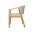 Chaise de patio pour 2 personnes en bois avec dossier en corde élastique et coussin de fixation amovible