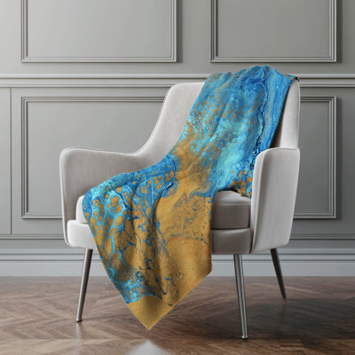 Addison Machine Washable Sherpa Abstract Throw Blanket