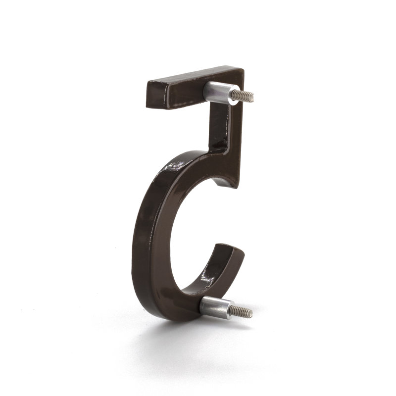 l 4 pi 5 po x Numéro de maison à fixation flottante, 5, Bronze romain