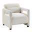 Fauteuil beige luxueux avec une structure en contreplaqué et un rembourrage en mousse pour une expérience de détente confortable
