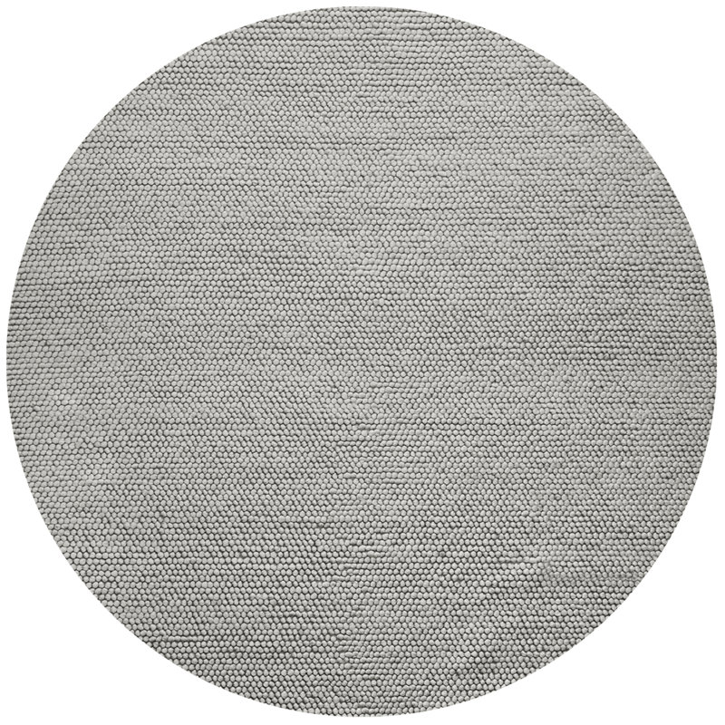 Karma Wool Area Rug in Smoke, Round 6'6"