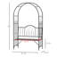 Treillis en métal avec banc pour l'extérieur - 484 lb Capacité de poids, arche et décoration à finition noire, capacité